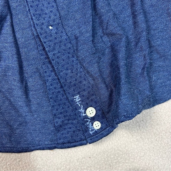 Peter Millar Shirt Mens XXL Blue Diamond Neat Button Down Long Sleeve Cotton - Picture 8 of 8